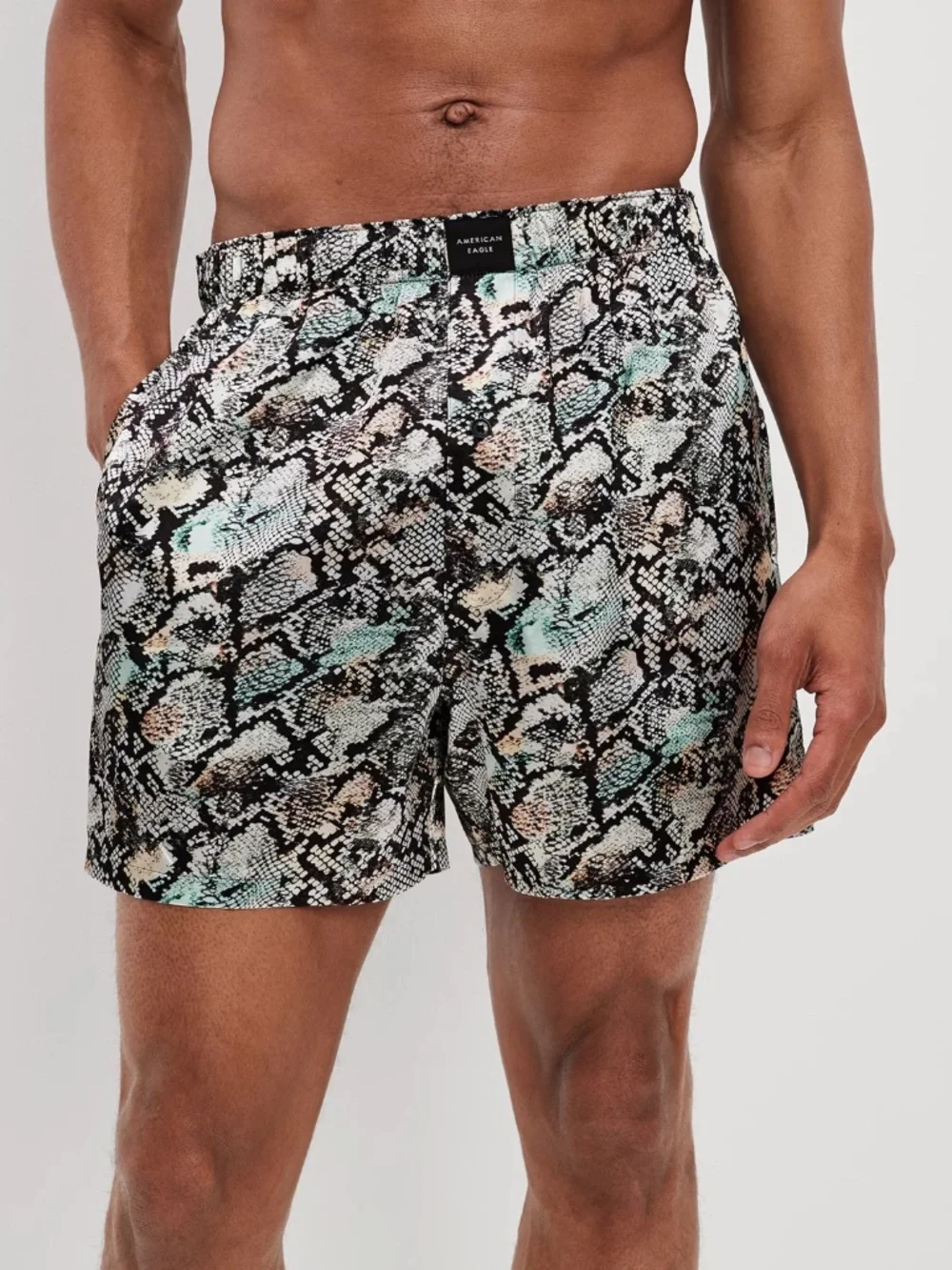 American Eagle Snake Skin Satin Pocket Boxer Short Size Medium